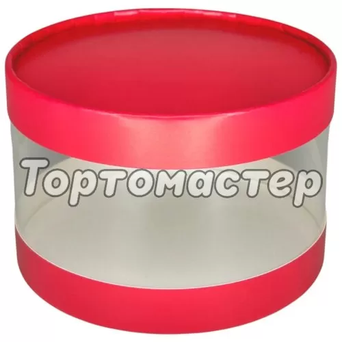 Коробка для бенто-торта красная 12х7 см 070482